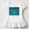 Toddler Ruffler T-Shirt White with Teal Blue Logo