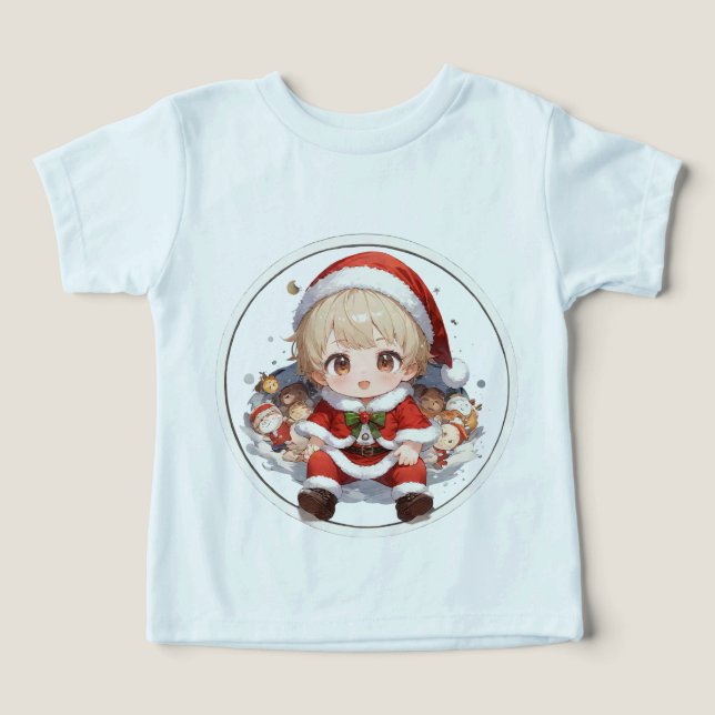 Toddler Santa Tri-Blend Christmas T-Shirt Premium  Toddler T-shirt (Design Front)
