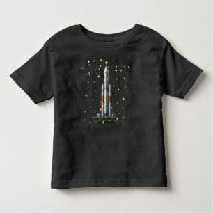 Toddler Space Rocket Gold Stars Black christmas  Toddler T-shirt