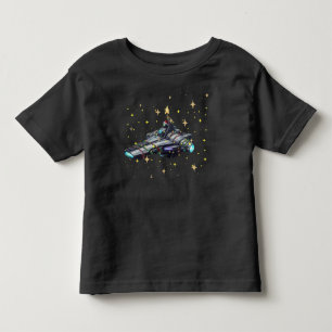 Toddler Spacecraft i3 atlas Gold Stars Black T-shirt