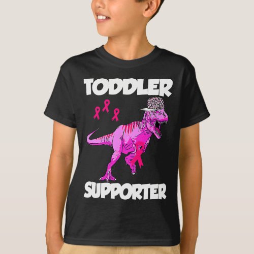 Toddler Supporter TRex Kids Breast Cancer Awarenes T_Shirt