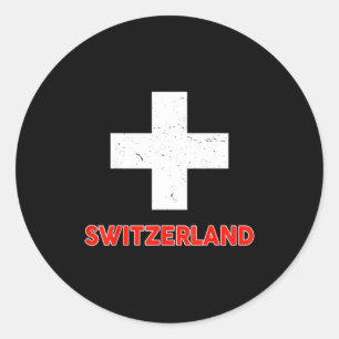 Toddler Swiss-shirt Switzerland Flag Baby Kids Boy Classic Round Sticker