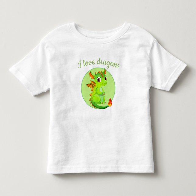 Toddler T-Shirt-Green Dragon T-shirt (Front)