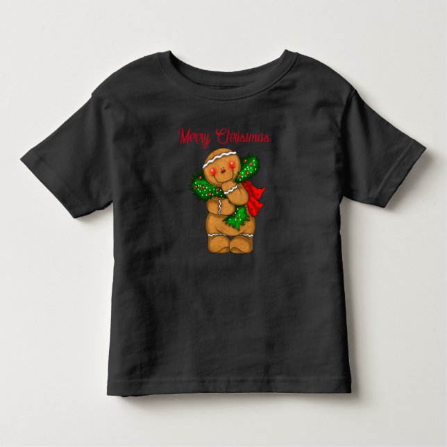 Toddler T-Shirt Holiday Gingerbread Person (Front)