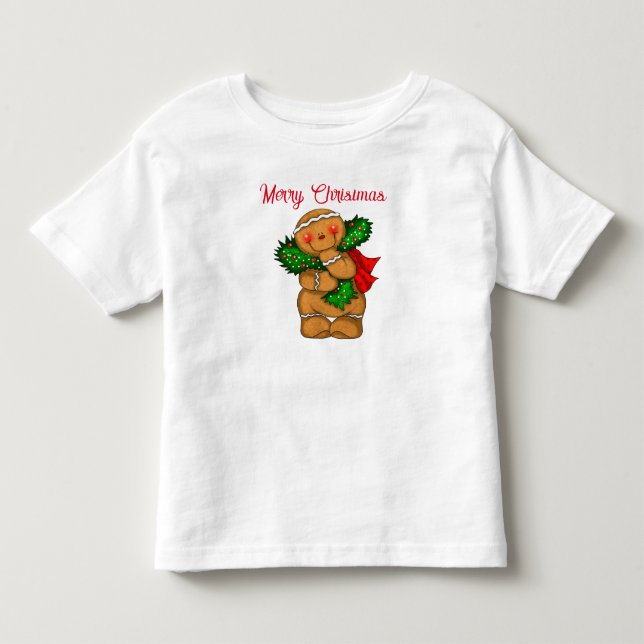 Toddler T-Shirt Holiday Gingerbread Person (Front)