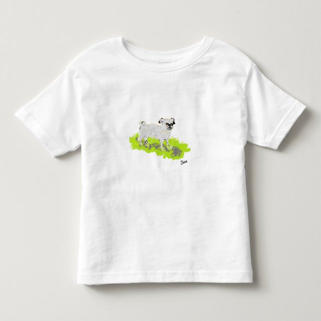 Toddler T-Shirt  : Sweet Little Pug    (Front)