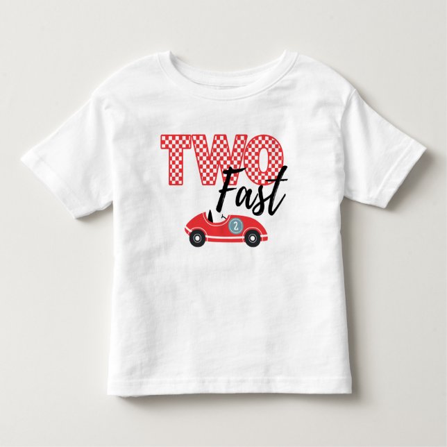 Toddler T-Shirt, TWO Fast 2nd Birthday Tee (Front)