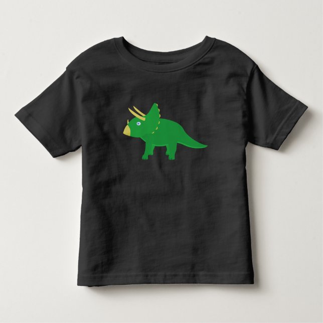 Toddler T-Shirt with a cartoon Triceratops (Front)