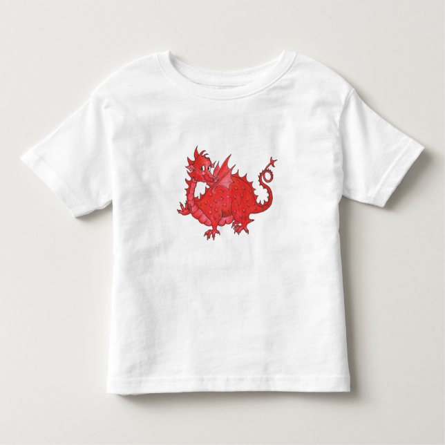 Toddler T-shirt with Cute Red Dragon (Front)