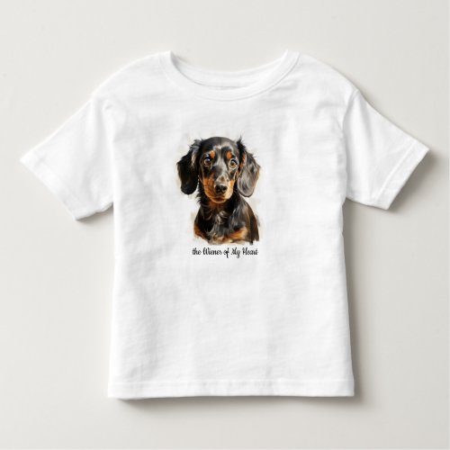 Toddler T_shirt with Dachshund Portrait