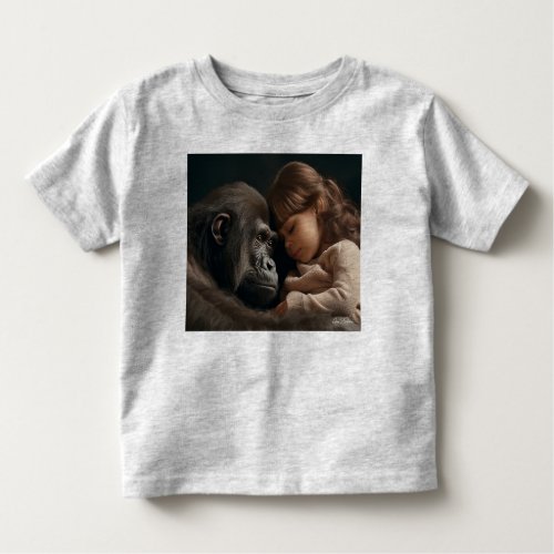 Toddler tee shirt with Girl and Gorilla