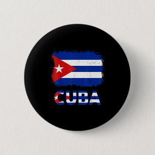 Toddler White Cuban La Cubanita Cuba Flag Hispanic Button