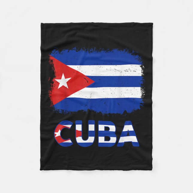 Toddler White Cuban La Cubanita Cuba Flag Hispanic Fleece Blanket (Front)