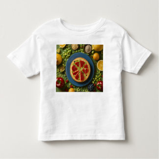 toddler with food t-shirt