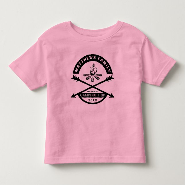 Toddlers Camping Trip Reunion Shirt | Dark Design (Front)