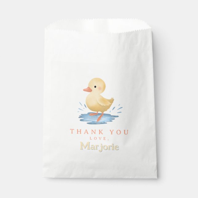 Toddlers Cute Farm Duck Birthday Favor Bag (Front)