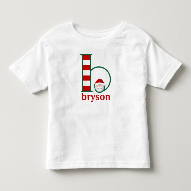 Toddler's Santa Christmas Shirt monogram b (Front)