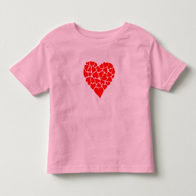 Toddlers Shirt-Valentine Heart Toddler T-shirt (Front)