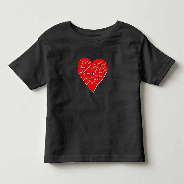 Toddlers Shirt-Valentine Heart Toddler T-shirt (Front)
