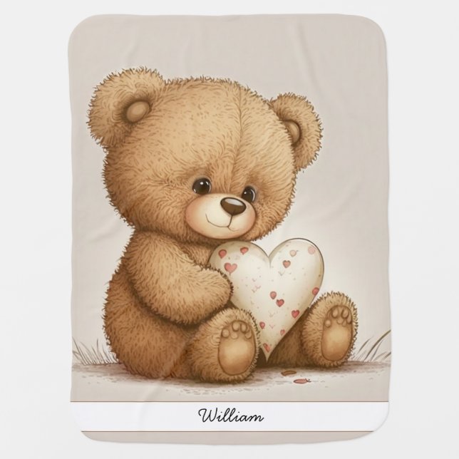 Toddy Bear Baby Blanket (Front)