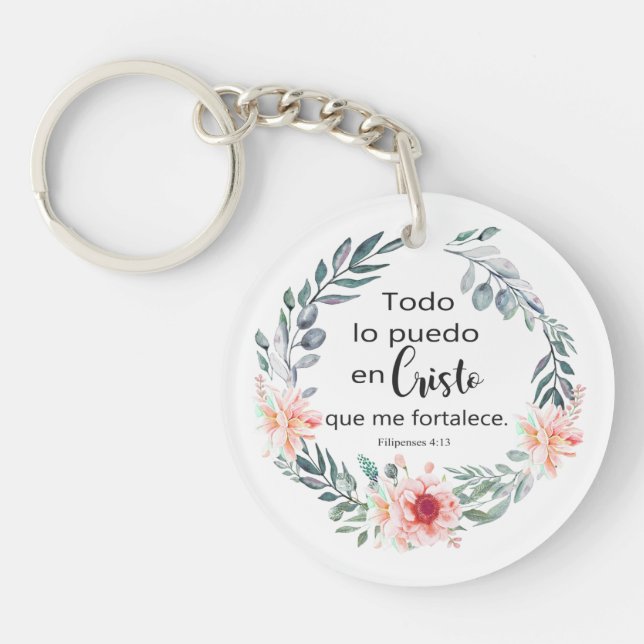 Todo lo puedo en cristo, Llavero acrílico Keychain (Front)