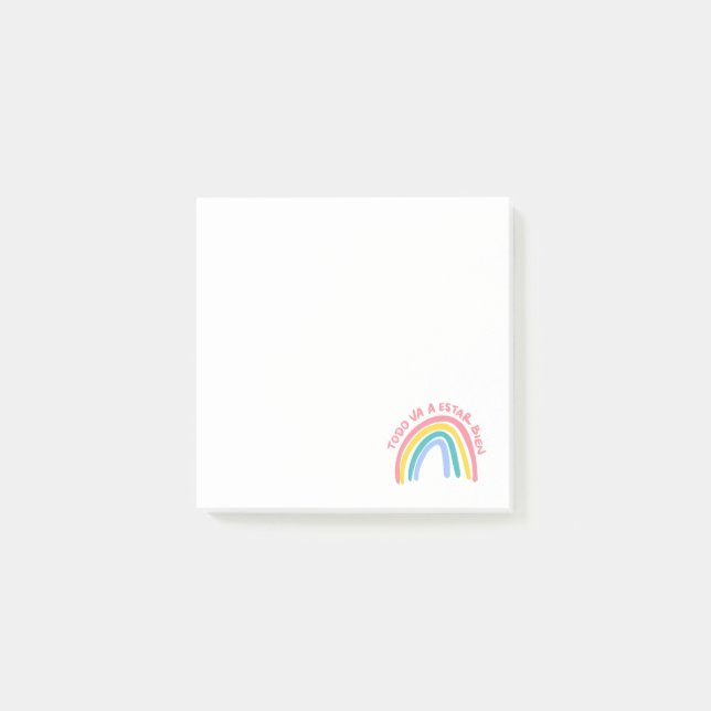 Todo Va a Estar Bien Rainbow Post-it Notes (Front)