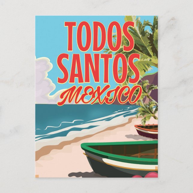 Todos Santos Mexico travel poster Postcard (Front)