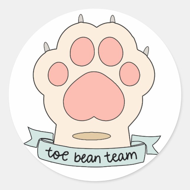 toe bean team classic round sticker (Front)