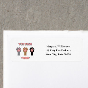 Toe Bean Tribe Cat Paws Personalize Return Address Label
