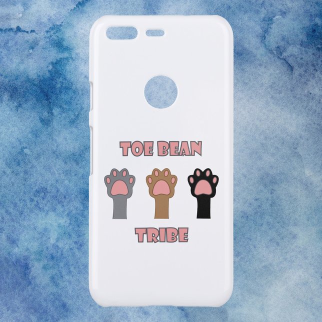 Toe Bean Tribe Cute Cat Paws Uncommon Google Pixel Case (A phone case with cat paw prints and the text toe bean tribe)