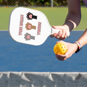 Toe Bean Tribe Fun Cat Paws Pink Letters Pickleball Paddle