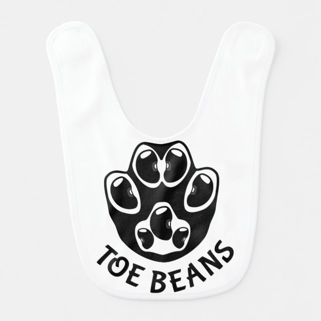 Toe Beans - Black Beans Baby Bib (Front)