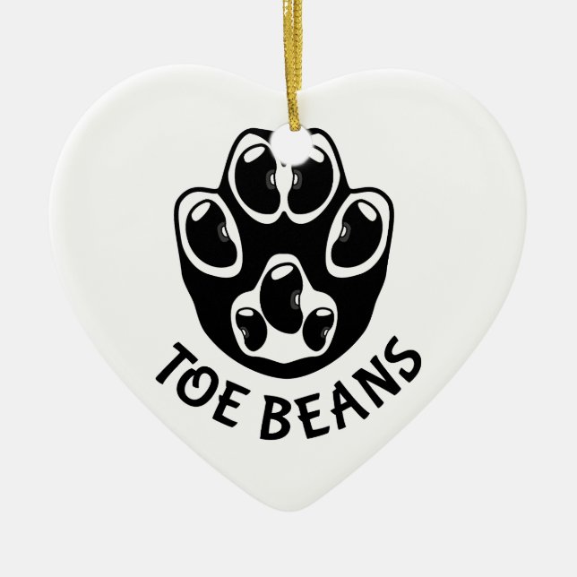 Toe Beans - Black Beans Ceramic Ornament (Front)