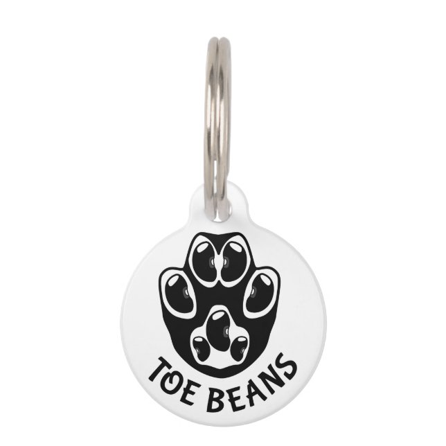 Toe Beans - Black Beans Pet ID Tag (Front)