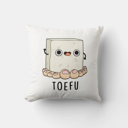 Toe_fu Funny Food Tofu Pun Throw Pillow