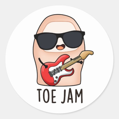 Toe Jam Funny Big Toe Music Pun   Classic Round Sticker