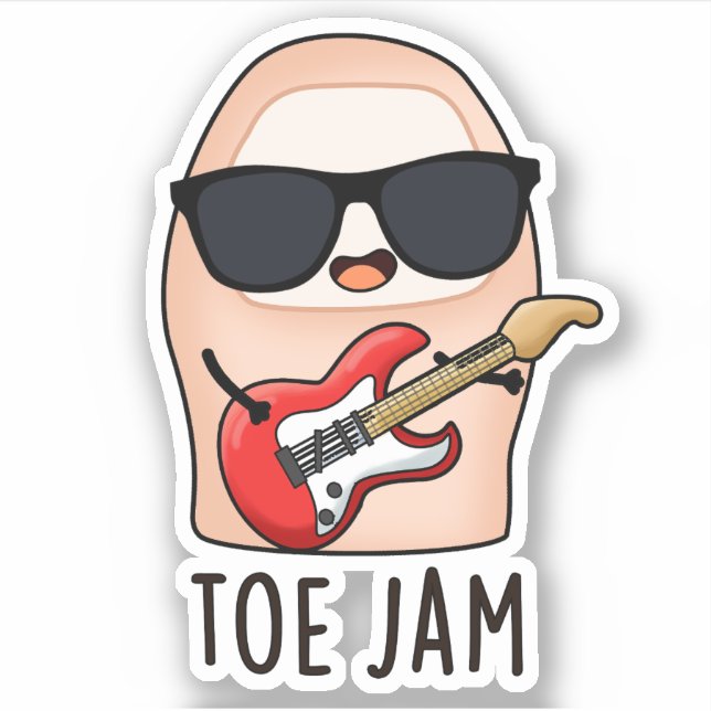 Toe Jam Funny Big Toe Music Pun   Sticker (Front)