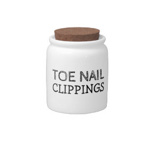Toe Nale Clippings Jar, Safe, Bank, Gag Gift Candy Jar
