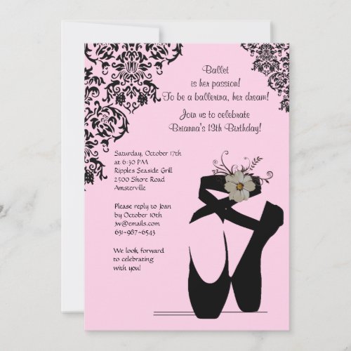Toe Shoes With Black Lace Invitation