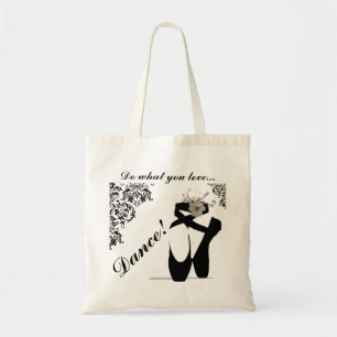 Toe Shoes with Black Lace Tote Bag