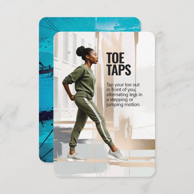 Toe Taps Fitness Card with Blue Backing (Front/Back)