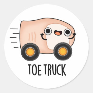 Toe Truck Funny Anatomy Body Parts Pun Classic Round Sticker