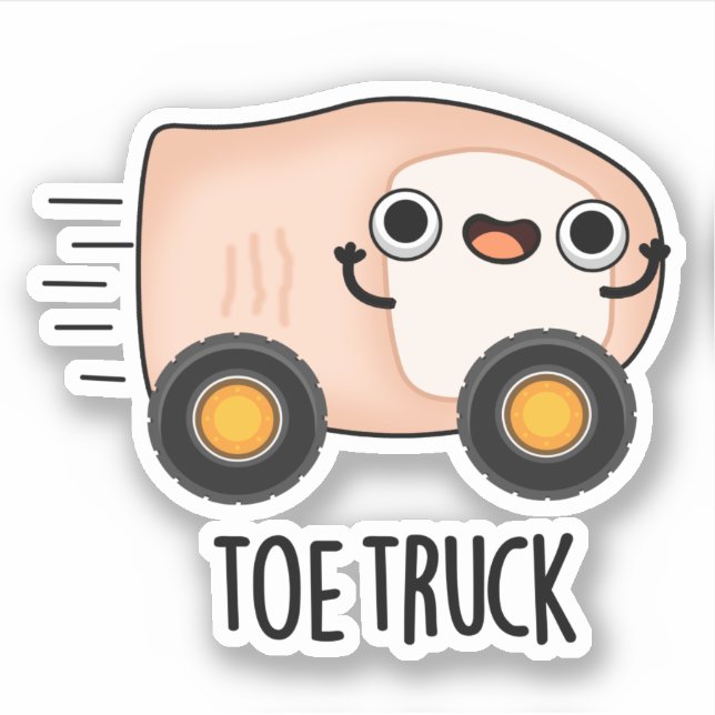 Toe Truck Funny Anatomy Body Parts Pun  Sticker (Front)