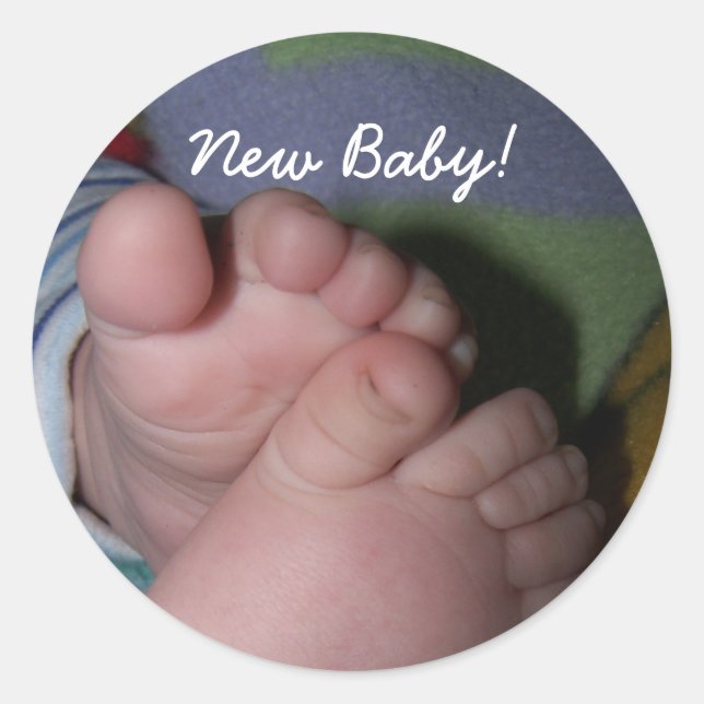 toes, New Baby! Classic Round Sticker (Front)