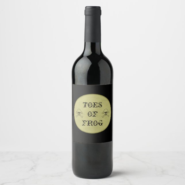 Toes of Frog Halloween Potion  Wine Label (Front)
