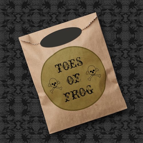 Toes Of Frog Witchs Potion Label Favor Bag