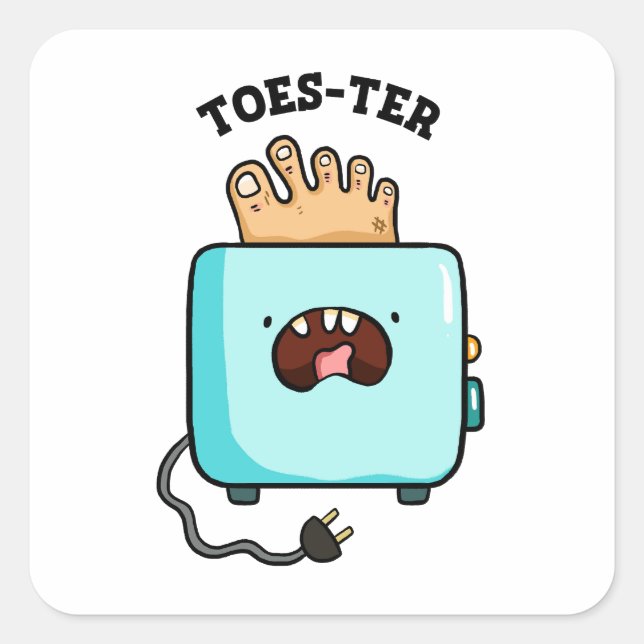 Toes-ter Toaster Bread Pun Sticker (Front)