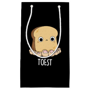 Toest Funny Toast With Toes Pun Dark BG Small Gift Bag