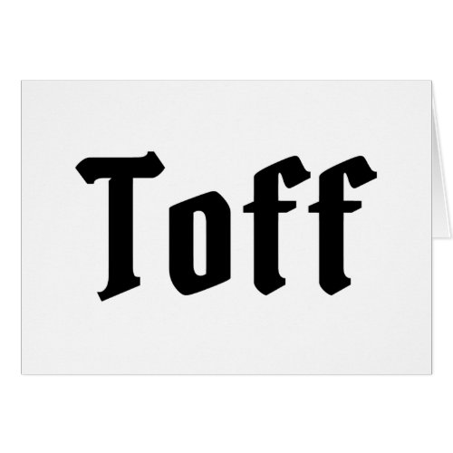 Toff Card