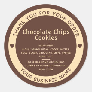 Toffee Brown Cottage Law Ingredient Cookie Sticker
